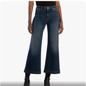 New KUT From the Kloth MED high rise, wide leg cropped jeans, size 0